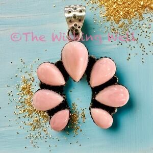 Pink Conch Naja Pendant Sterling Silver 1.5” Long